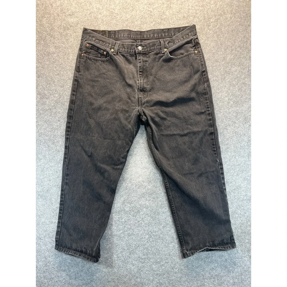 Levis‎ Jeans Men's 44x29 550 Relaxed Fit Straight Leg Black Denim Pants
